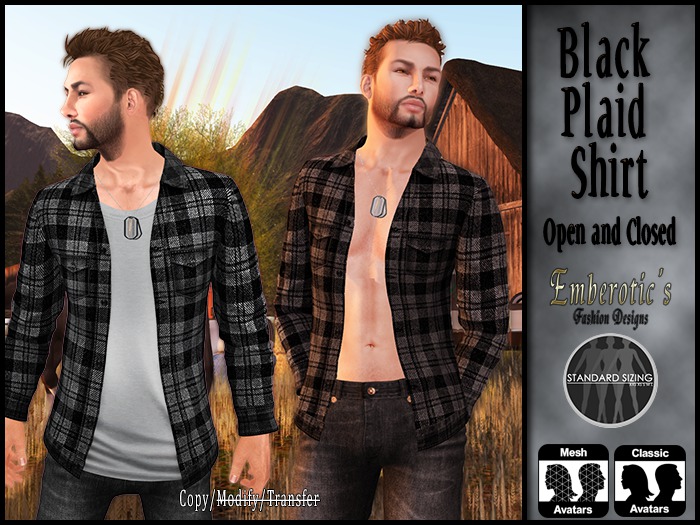 EFDM_05 Plaid Shirt Black