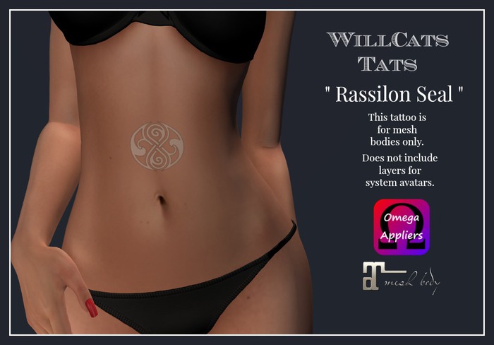 WillCat's Tats "Rassilon Seal" Tattoo - ON SALE NOW - ONLY 25L