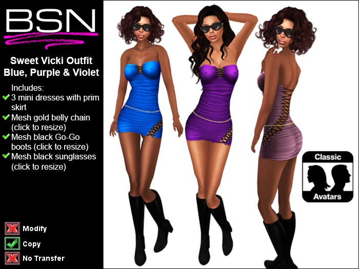 BSN Sweet Vicki Outfit - Blue, Purple & Violet