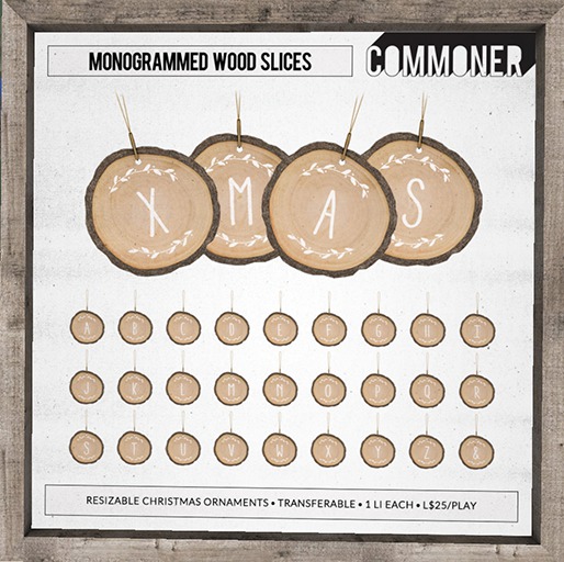 [Commoner] Monogrammed Wood Slice / G