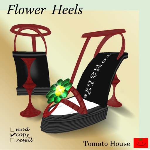 EX136(tomato)flower heels