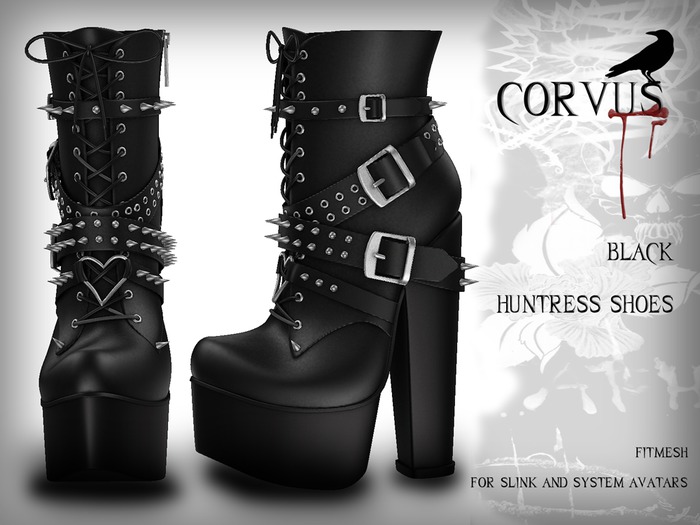 Corvus : Black Huntress Shoes
