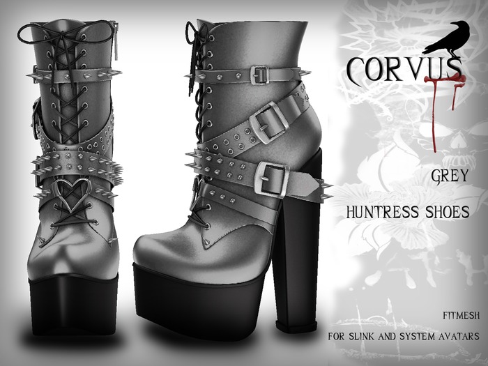 Corvus : Grey Huntress Shoes