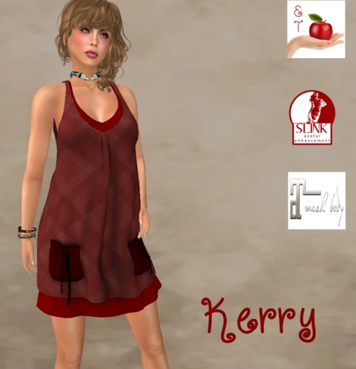 ♥e.t.♥ Kerry - Linen Mesh Dress, Red.