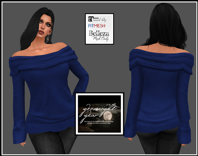 GG-Pullover Off-Shoulder Sweater-Royal