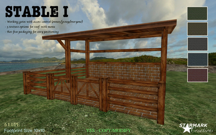 6 LI/PE! HORSE STABLE I from STARMARK CREATIONS -- promo price --