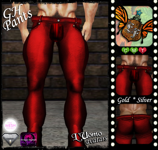 >>Eden Flower<< G.H. - Red Pants (Gold/Silver) - Mesh AV