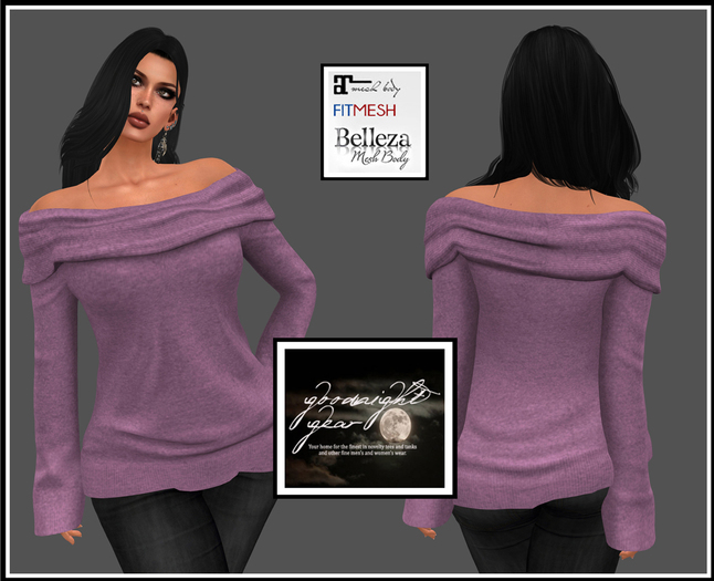 GG-Pullover Off-Shoulder Sweater-Pink
