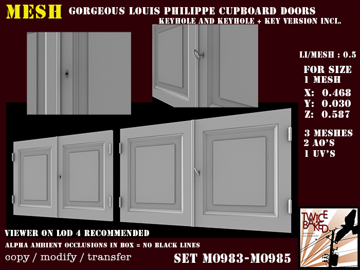 Gorgeous Louis Philippe shop cupboard, small doors M0983 M0935