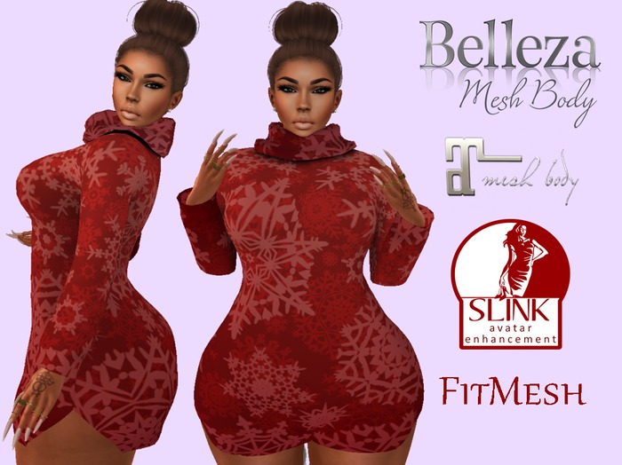 {BeYouTiful} Red Snowflake Sweater Dress
