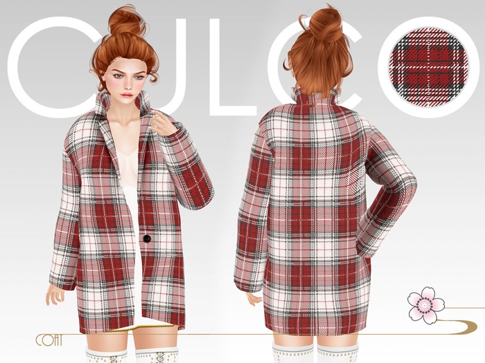 -Culco- Over-sized Plaid Coat