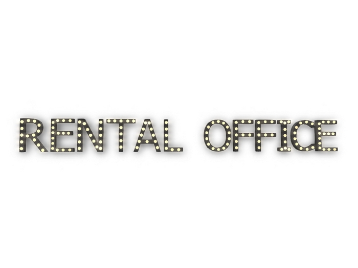 [Px] "RENTAL OFFICE" Illuminated Light Bulbs Sign
