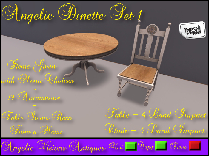 Angelic Dinette Set 1 Boxed