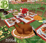 Christmas Turkey Dinner on Jingle Bells Table & Chairs (with dining animations), Mesh 14 LI