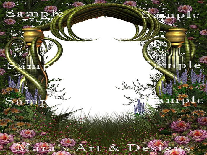 Tropical Flowers Frame  - FULL PERM