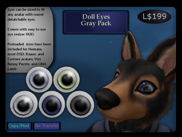 Doll Eyes, Grays (Boxed)