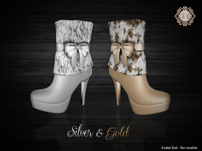 .:Ecce Bellus:. Christmas Silver & Gold Winter Boot-SALE