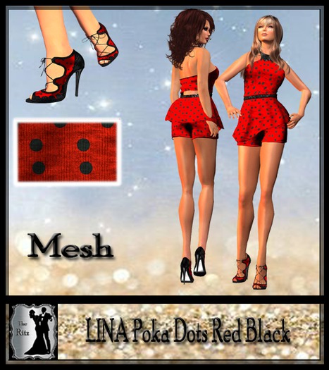 LINA Poka Dots Red Black
