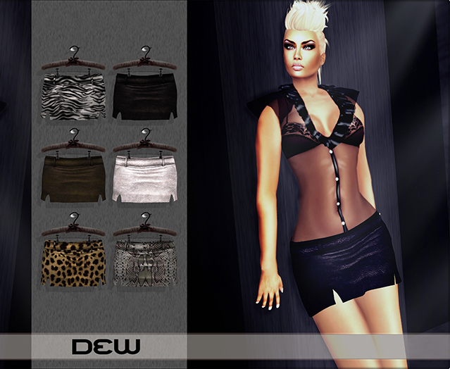 "DEW" OUTLET/ Cameron mesh mini skirt fatpack