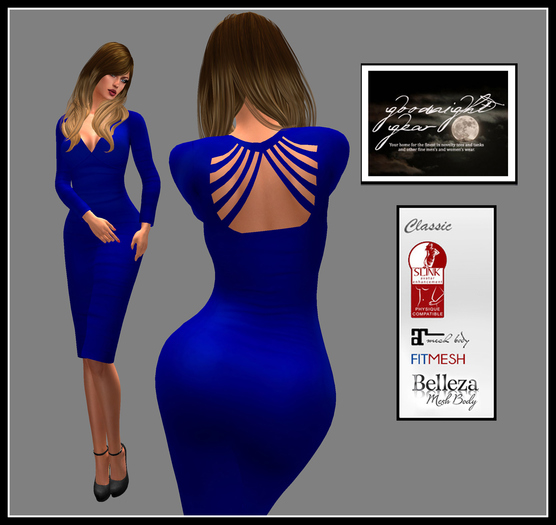 GG-Jessica Mesh Dress-Blue