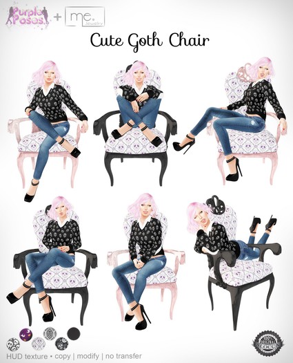 Cute Goth Chair  - PURPLE + mE. [Box]