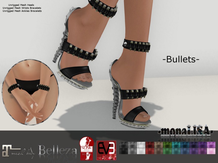 -mL- Bullets Heels and Bracelets (Maitreya/Belleza/Slink/EVE)