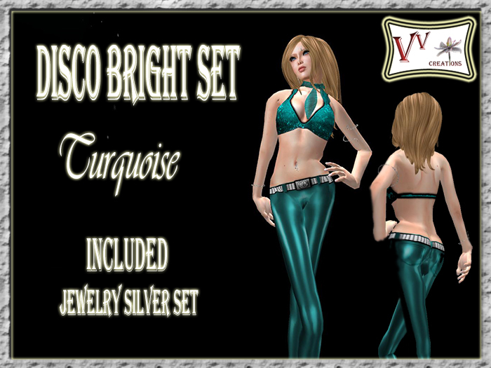 Disco bright turquoise set