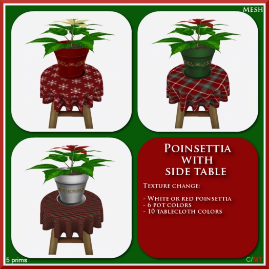 Poinsettia with side table (mesh)