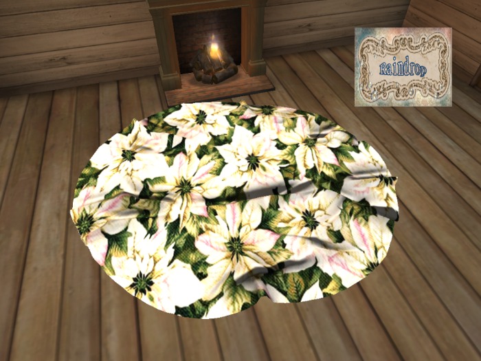 :Raindrop: - White Poinsenttia Rug
