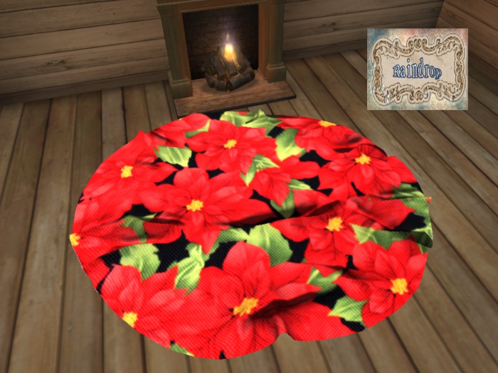 :Raindrop: - Red Christmas Rug
