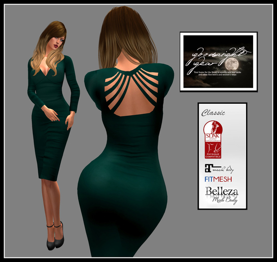 GG-Jessica Mesh Dress-Emerald