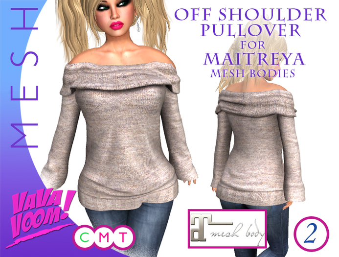 VaVaVOOM ! - Off Shoulder Pullover 1 - MAITREYA