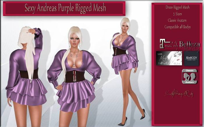 LSR - Sexy Andreas Purple Rigged Mesh