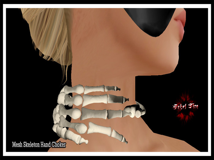 *Rebel Fire* Skeleton Hand Choker