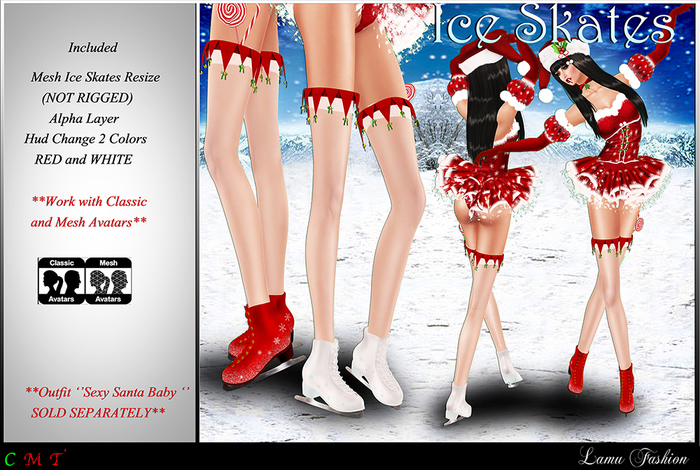 -Lamu Fashion-Ice Skates Mesh 2 Colors