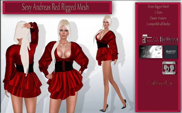 LSR - Sexy Andreas Red Rigged Mesh
