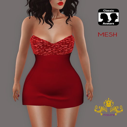 {M.S} Dress Lilly Red - Mesh