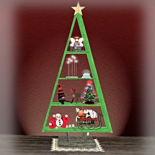 Country Christmas Elf On a Tree Shelf