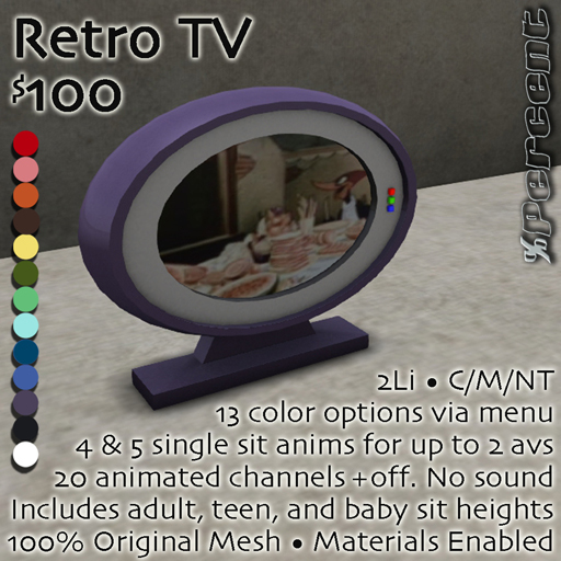 % Retro TV (multi) *MESH* with animations