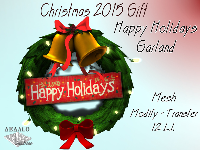 Christmas 2015 Gift - Happy Holidays Garland