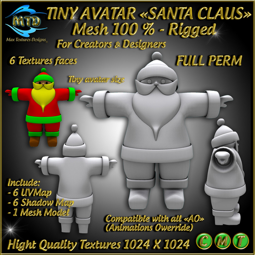 TINY AVATAR - SANTA CLAUS - FULL PERM