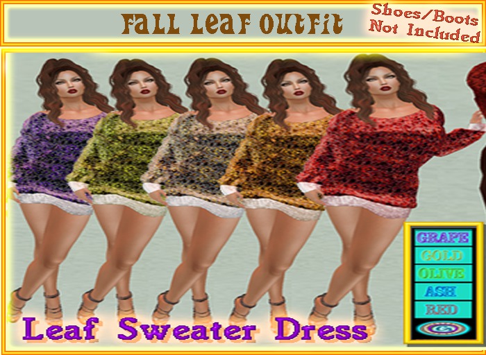G * Fall Leaf Sweater Dress