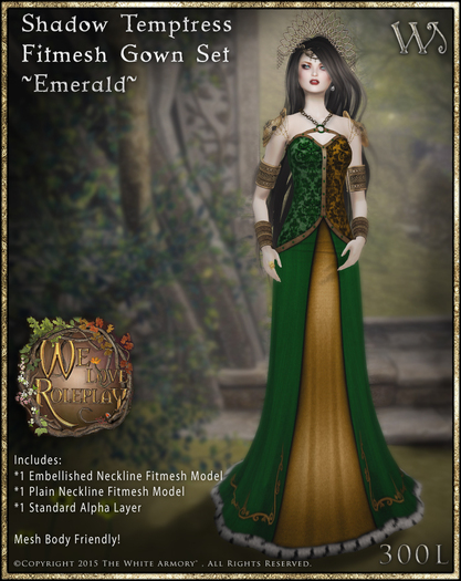 "TWA" Shadow Temptress Gown Set-Emerald