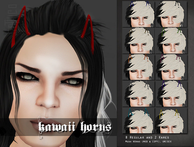 Goth1c0: Kawaii Horns - Black Rare