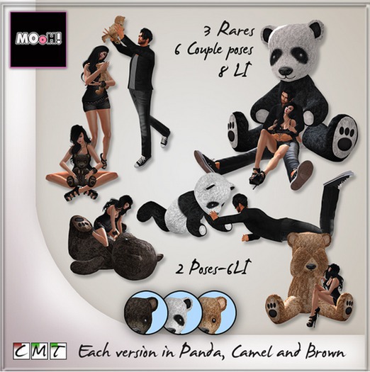 MOoH! Sitting Teddy Brown Couple RARE
