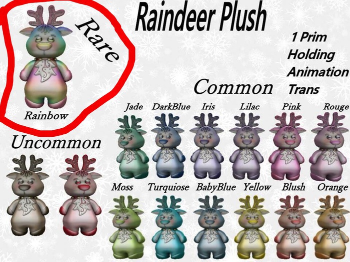 Raindeer Plush Rare Rainbow