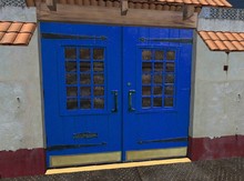 Happy Colored Spanish Gate or Mexican Double Doors, Rustic Door D0058 Blue