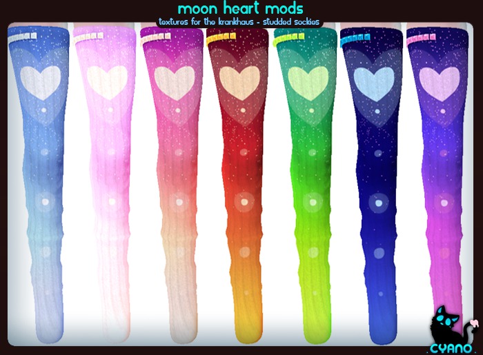 . Cyano . Moon Heart Studded Sockies Mods