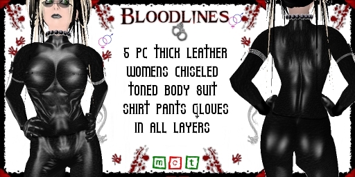 (BL) Leather Body Suit Female