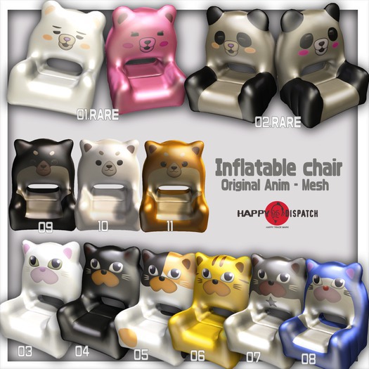 [HD]Inflatable chair -(1:Bear-pink) Rare